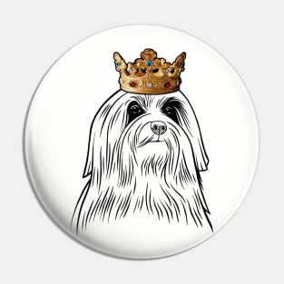 Lowchen Dog King Queen Wearing Crown Pin