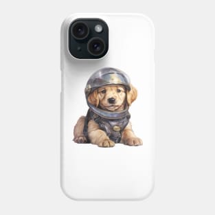 Golden Retriever Dog in Helmet Phone Case