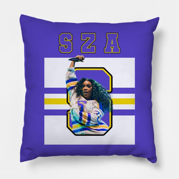 SZA - Vintage - Purple/Yellow Pillow by GFXbyMillust