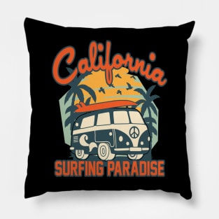 California Surfing Paradise Pillow