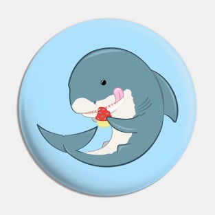 Cupcake Shark Pin