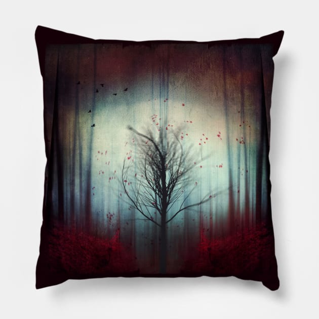 disorientation and change - lone tree abstract Pillow by DyrkWyst