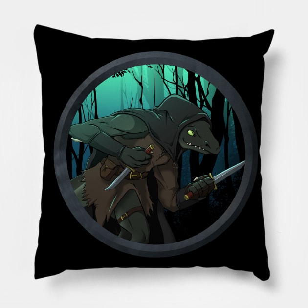 Lizard Rogue Token Pillow by richardsimpsonart