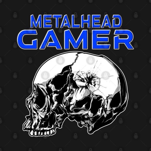 Disover Metalhead Gamer Side Skull Blue - Metalhead - T-Shirt