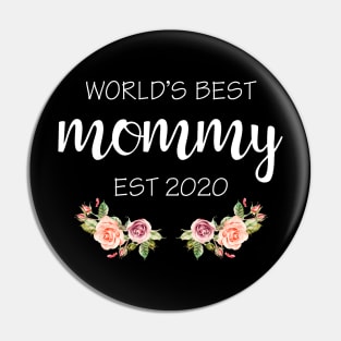World's Best Mommy Est 2020 Pregnancy Announcement Pin