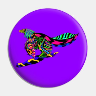 the bird dinosaur in ecopop mandala pattern Pin