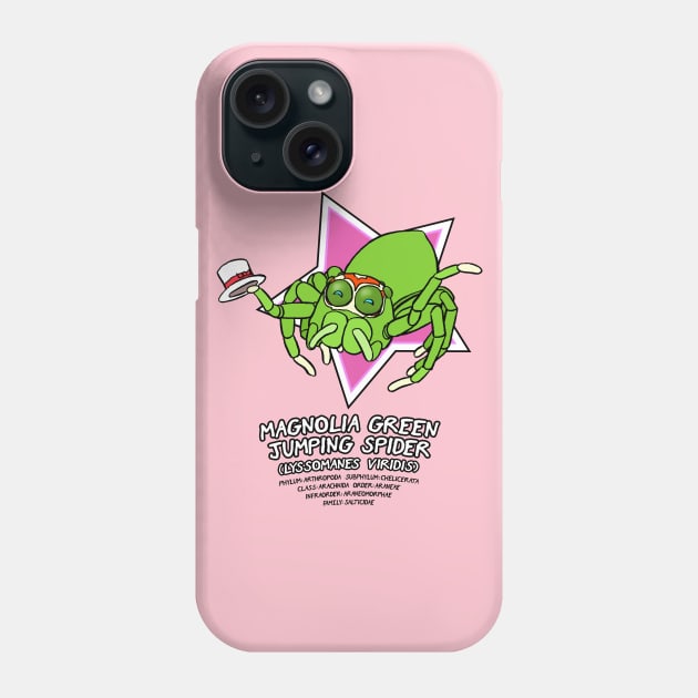 Magnolia Green Jumping Spider Phone Case by Cyborg One