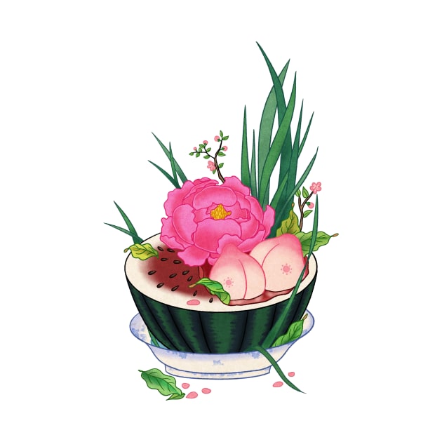 Minhwa: Fruits with Peony C Type by koreanfolkpaint