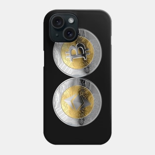 Ethereum And Bitcoin Coins Phone Case