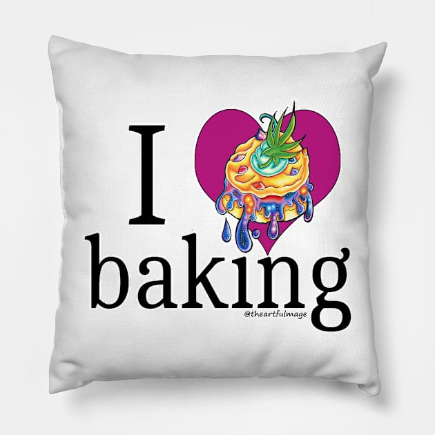 I Heart Baking (Space Cookie Version) Pillow by Artful Magic Shop