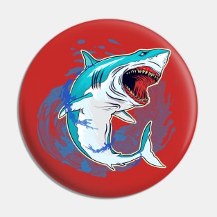 Shark with splashes water Pin