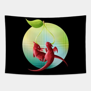 Kawaii Cherry Dragons - With Background Tapestry