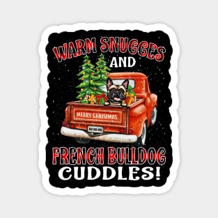 Warm Snuggles And French Bulldog Cuddles Ugly Christmas Sweater Magnet