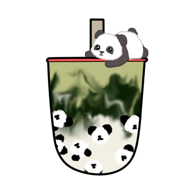 Panda Matcha Boba Milk Tea by chillayx