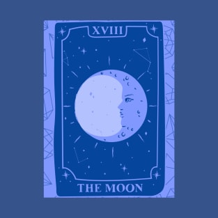 The Moon Tarot Card and Crystals Graphic T-Shirt