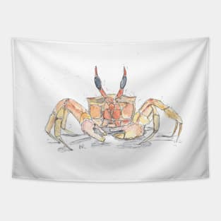 Red ghost crab illustration Tapestry