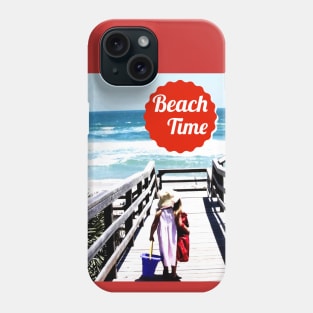 Beach Time as Child Walks toward the Ocean Phone Case