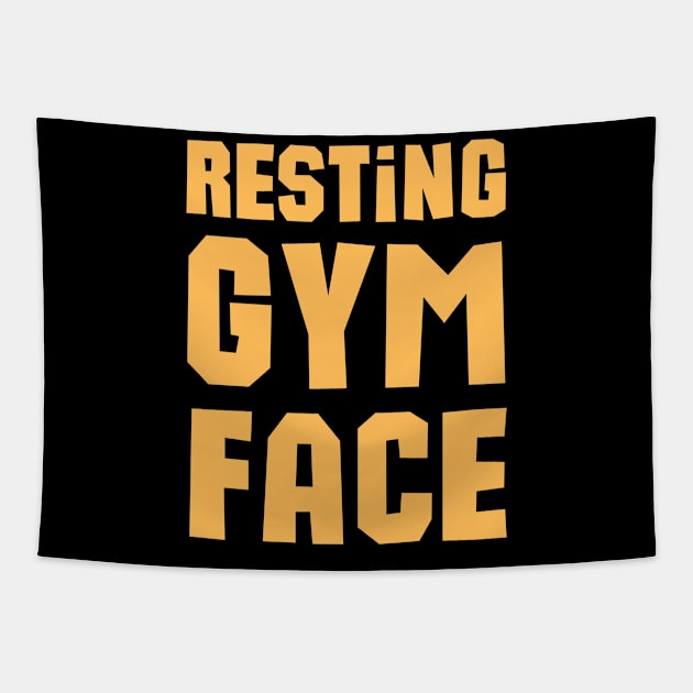 Resting Gym Face Tapestry by CoubaCarla