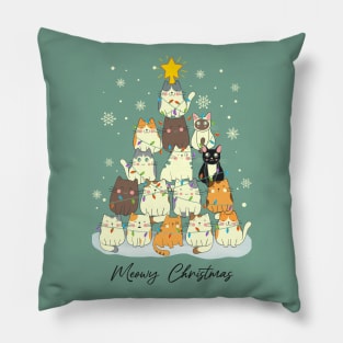 Cat Christmas tree Pillow