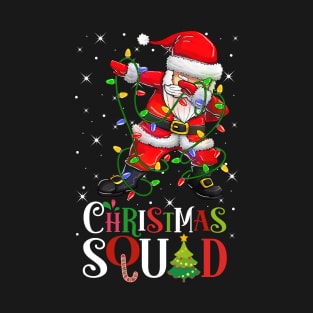 Christmas Squad Funny Xmas Dabbing Santa Christmas Lights T-Shirt