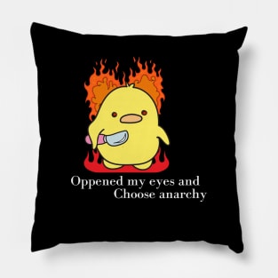 Chonky duck-I Choose Anarchy Pillow