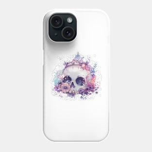 kawaii floral skull Phone Case