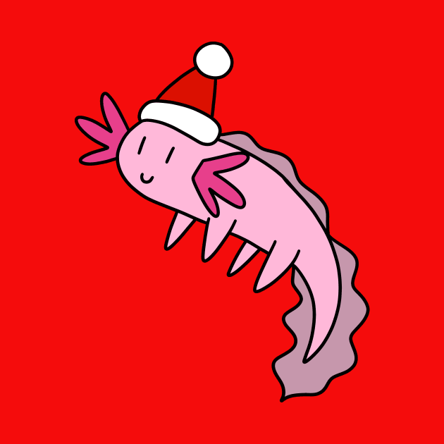 Santa Hat Axolotl by saradaboru