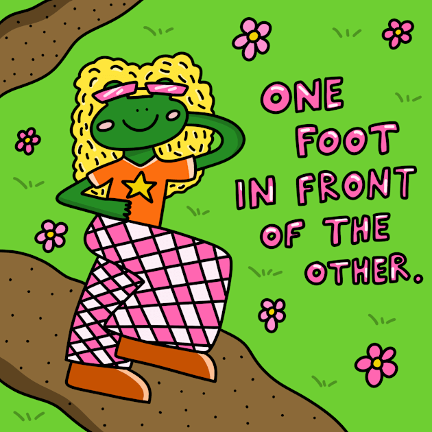 One foot in front of the other Kids T-Shirt by joyfulsmolthings