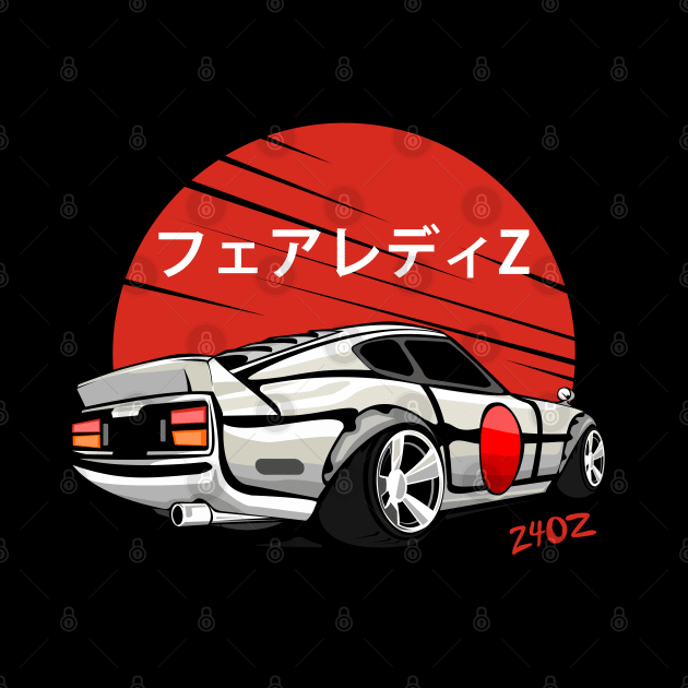 JDM Drifting 240z Classic Old School Japanese Classic Car by Violette Graphica