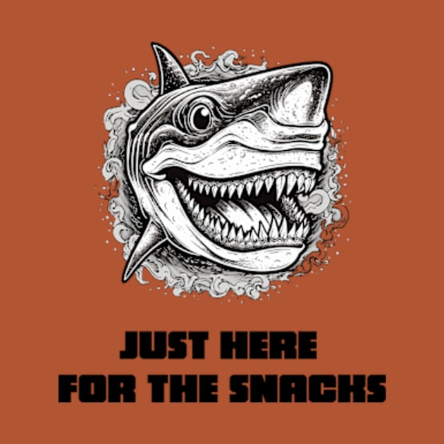 Shark Just Here For The Snacks by Tacos y Libertad