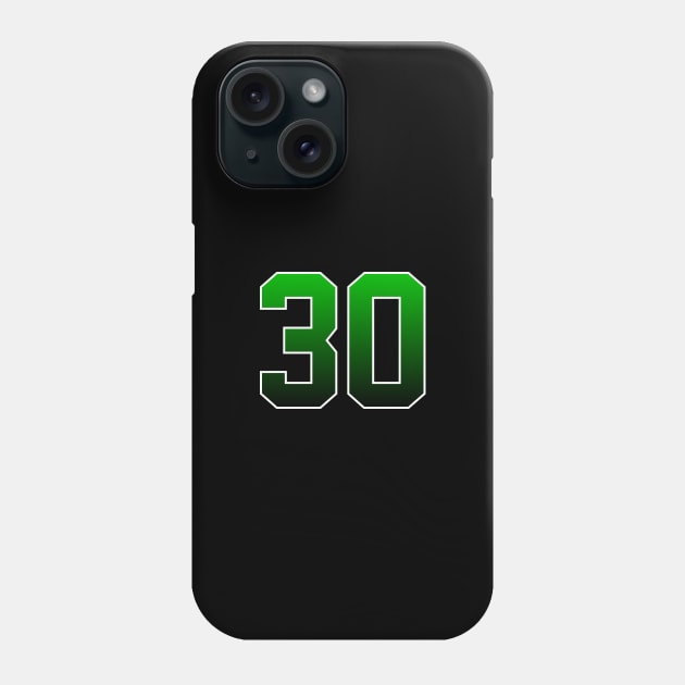 Green Number 30 Phone Case by Ericokore