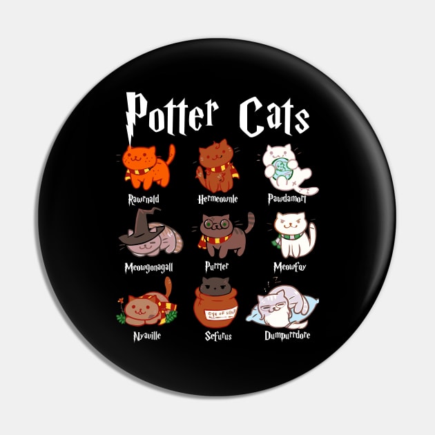 Potter Cats t-shirt Funny Gifts For Cat Lovers Pin by HomerNewbergereq