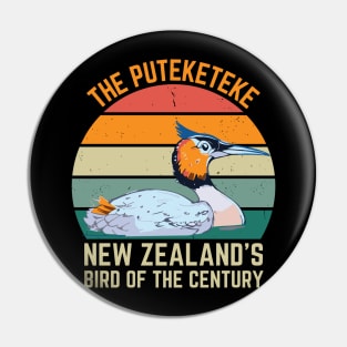 Funny Puteketeke New Zealand's Bird Of The Century Vintage Pin