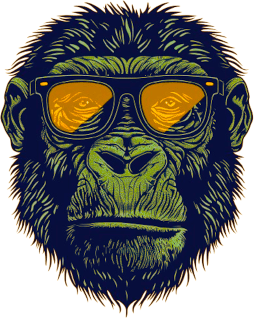 Gorilla Scholar: A Tribute to Intelligence Kids T-Shirt by Carnets de Turig