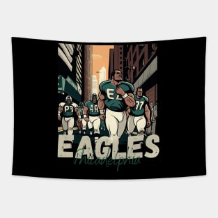 Philadelphia eagles football player graphic design cartoon style beautiful artwork Tapestry