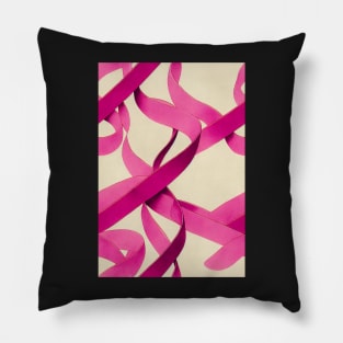 In October We Wear Pink - Pink Awerness Ribbons, best pattern for Pinktober! #7 Pillow