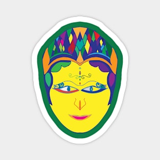 the yellow pop art face Magnet