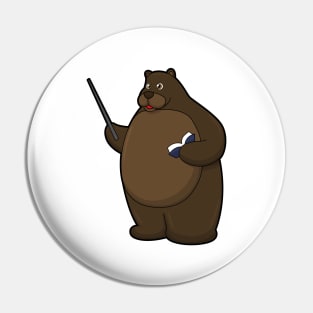 Bear as Teacher with Book & Pointer Pin