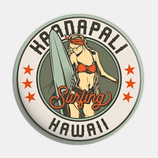 Vintage Surfing Badge for Kaanapali, Hawaii Pin