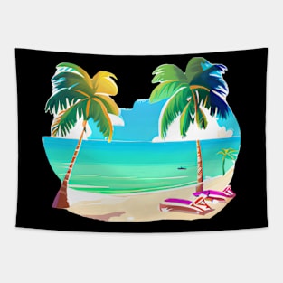 Summer lover, beach, palm trees. Tapestry