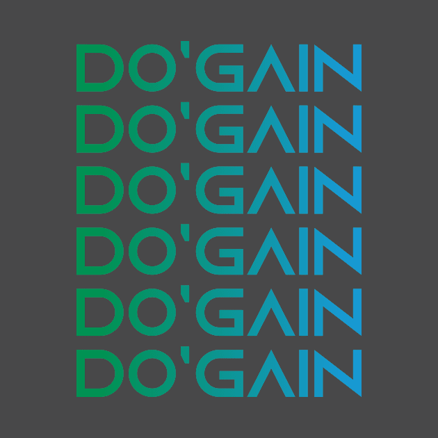 Do'gain (Green/Blue Gradient) logo.  For people inspired to build better habits and improve their life. Grab this for yourself or as a gift for another focused on self-improvement. by Do'gain