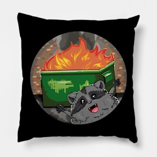 Dumpster Fire Panda Pillow