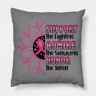In October We Wear Pink Breast Cancer Awareness Pillow