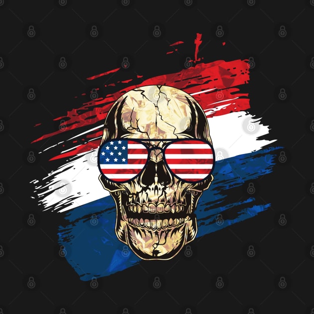 A badass shirt for anyone that loves America and skulls. by Be my good time