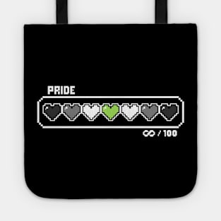 Agender Pride Videogame Life Bar Hearts Tote