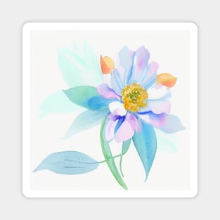 Blue Watercolor Flower - Hint of Citrus Magnet