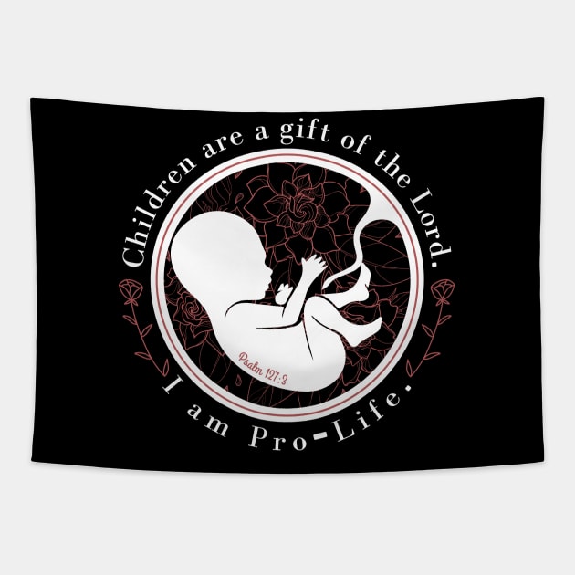 Pro-Life Floral Tapestry by Little Fishes Catholic Tees