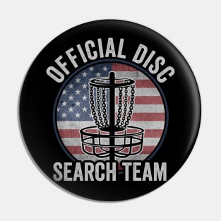 Official Disc Search Team Funny Disc Golf Player Pin