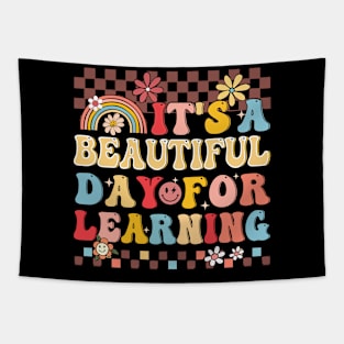 It's Beautiful Day For Learning Retro Teacher Students Women Tapestry