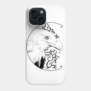 tête d'aigle en noir et blanc Phone Case